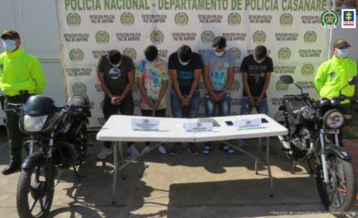 Desmantelado grupo delincuencial Los Regueros, dedicado al tráfico de estupefacientes en varios municipios de Casanare